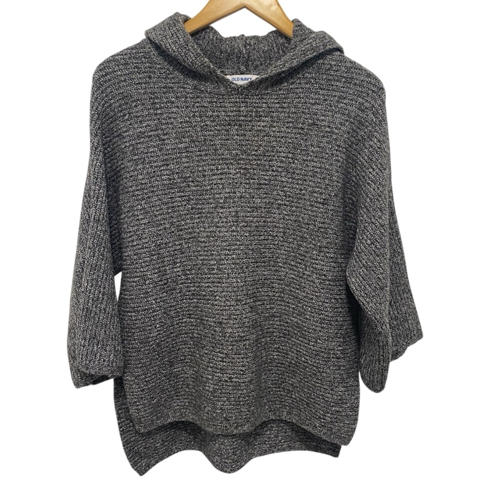 Old Navy Grey Hooded Pullover Knit Sweater - Like New Condition - XS